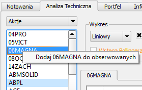 Dodaj spółkę do obserwowanych