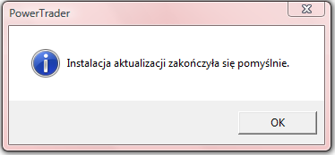 Okno informacyjne o pomyślnym zakończeniu instalacji